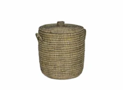 Linnenmand Yasuke Ø45x50/Ø40x45cm set van 2 naturel