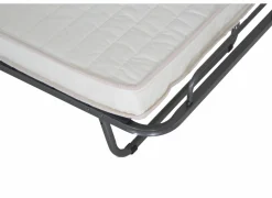 Logeerbed Morfeo 80x190cm - metaal - zwart & wit met matras en bodem