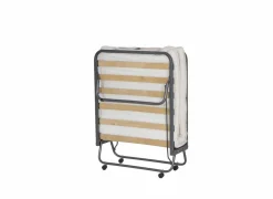 Logeerbed Morfeo 80x190cm - metaal - zwart & wit met matras en bodem