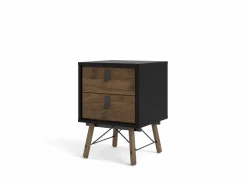 Nachtkastje Ry 44x41x60cm - decor - matzwart & okkernoot