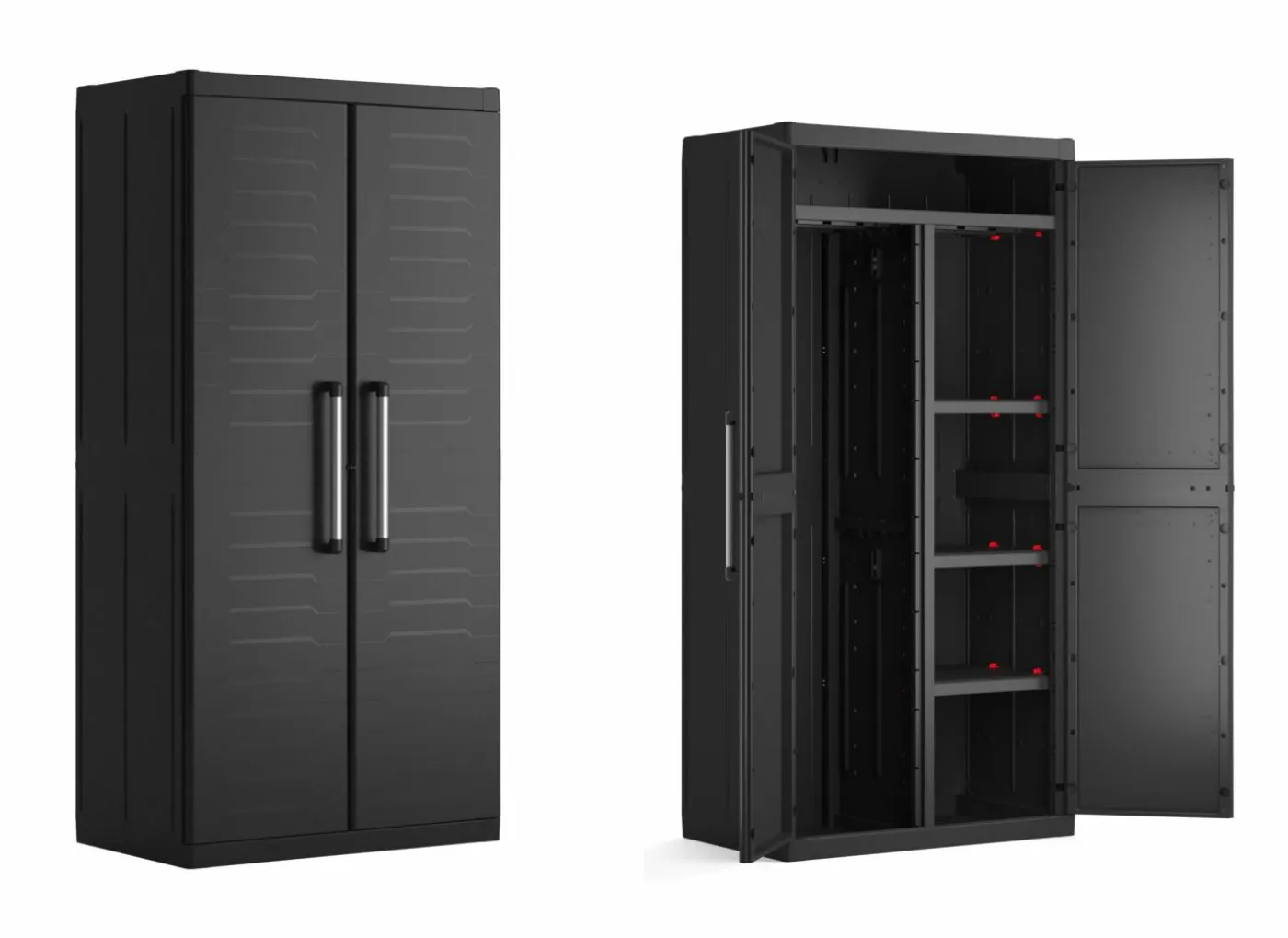 Opbergkast Detroit 89cm - polypropyleen - zwart