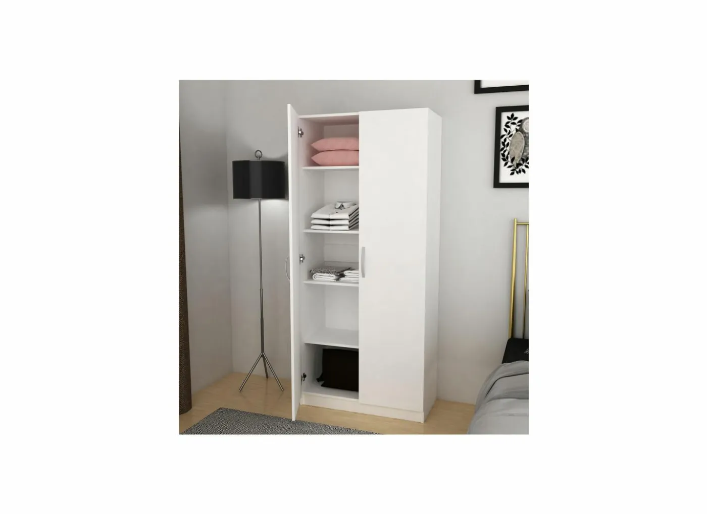 Opbergkast 80x40x180cm - decor - snow white