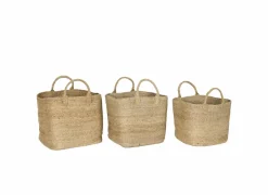 Opbergmand Pele set van 3 - jute - naturel