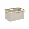 Opbergmand Tidy Box inklapbaar 57x37x27cm - polyestervezel & bamboe - beige