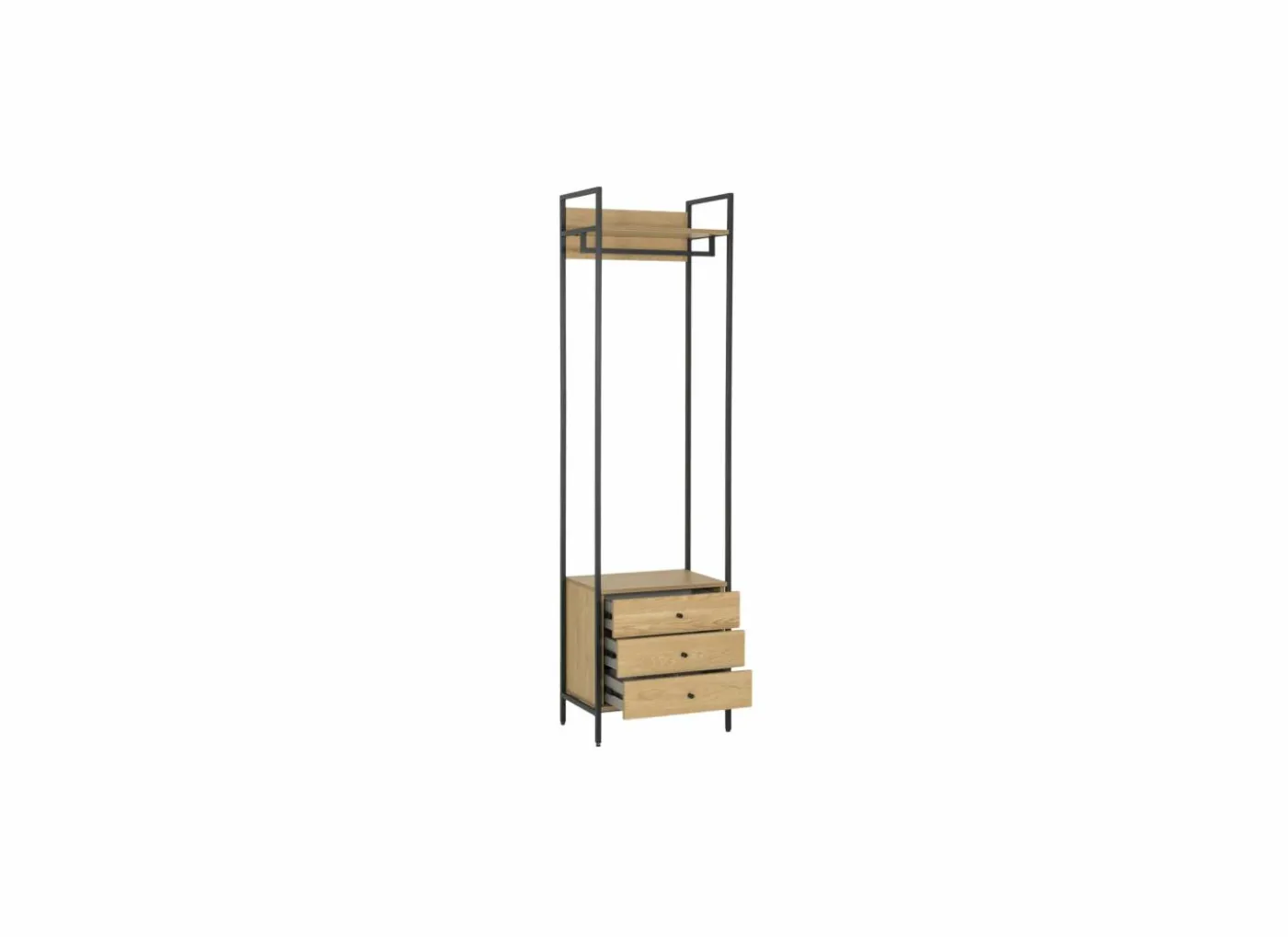 Opbergrek Aware 60x40x220cm - melamine & metaal - eik