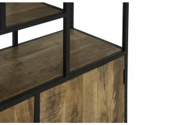 Opbergrek Lucho 100x40x180cm - mango massief - naturel & zwart