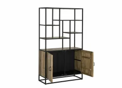 Opbergrek Lucho 100x40x180cm - mango massief - naturel & zwart