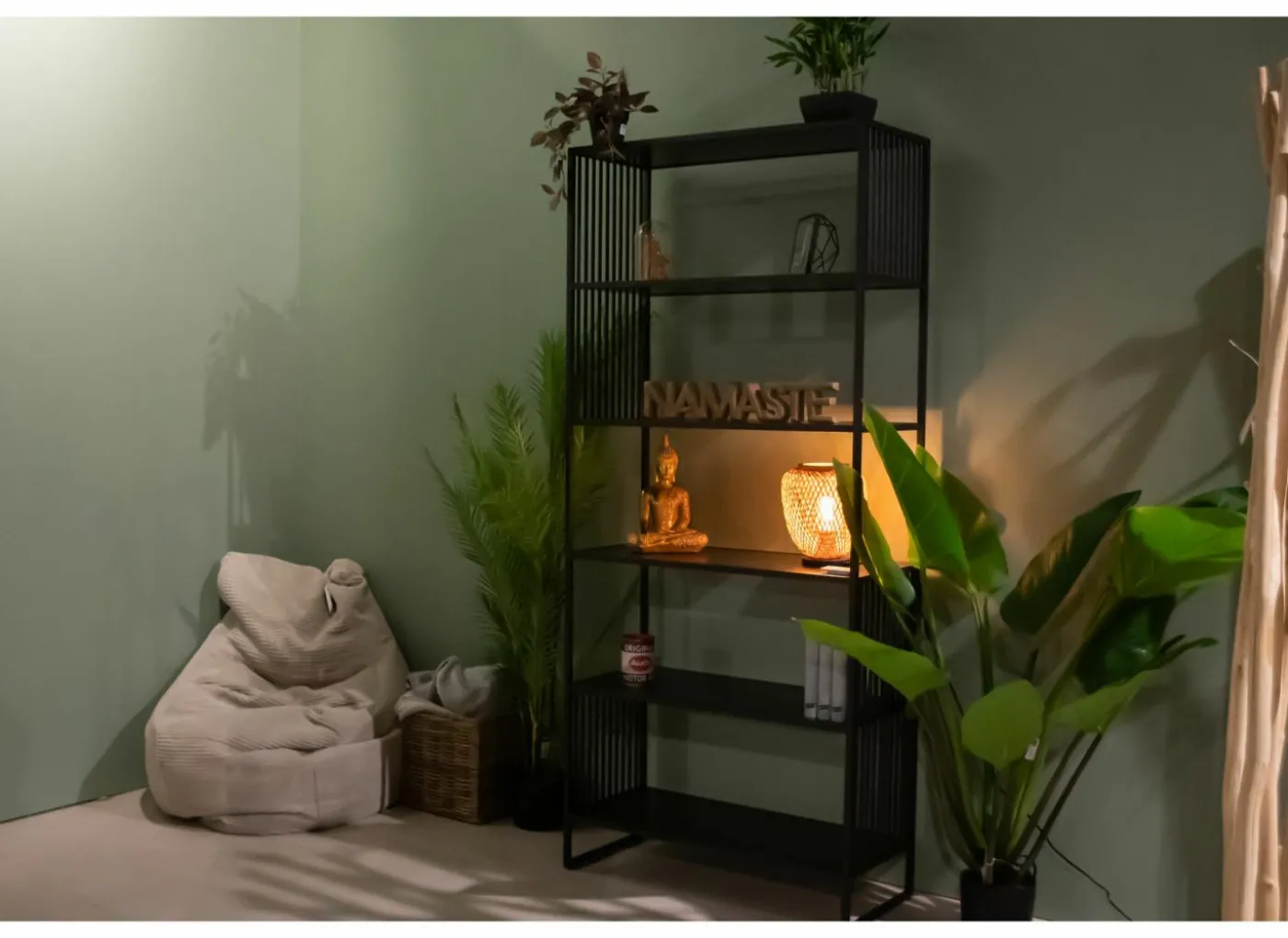 Opbergrek Mefisto 83x35x185cm - melamine - zwart