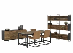 Opbergrek Opium  180,5x35x190cm - gerecycleerd den massief - naturel & zwart