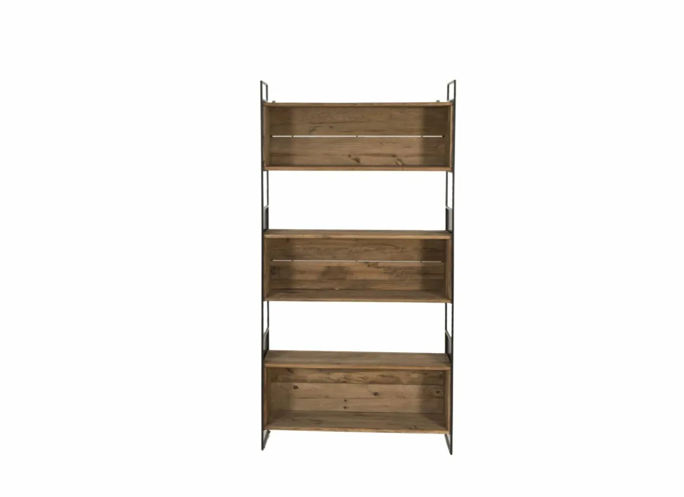 Opbergrek Opium 91x35x190cm - gerecycleerd den massief - naturel & zwart