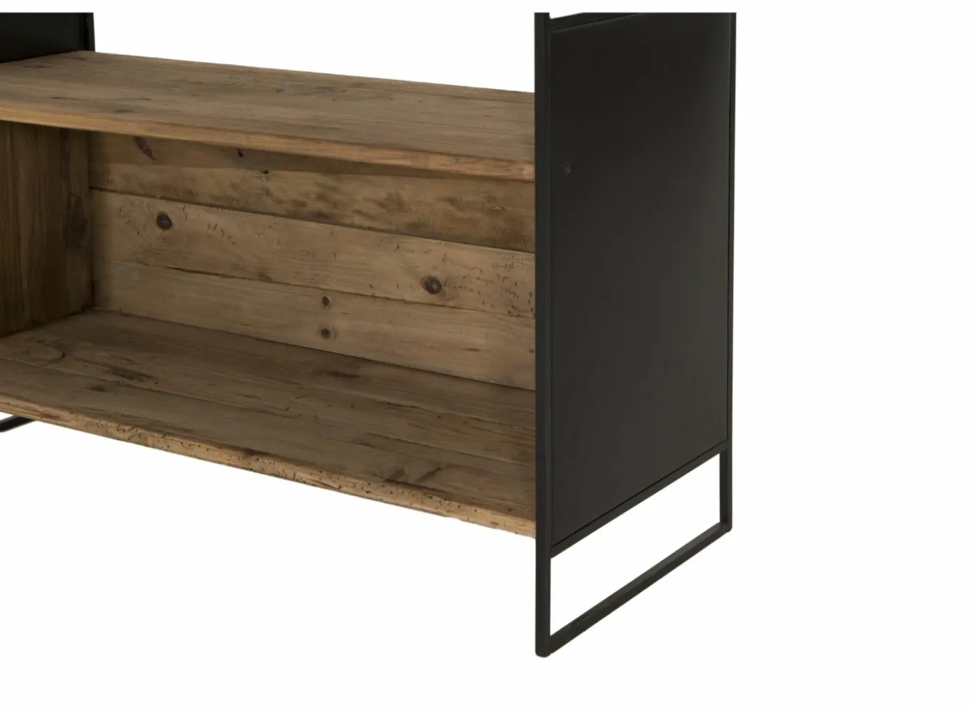 Opbergrek Opium 91x35x190cm - gerecycleerd den massief - naturel & zwart