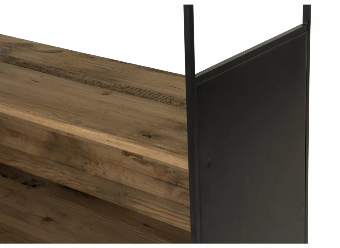 Opbergrek Opium 91x35x190cm - gerecycleerd den massief - naturel & zwart