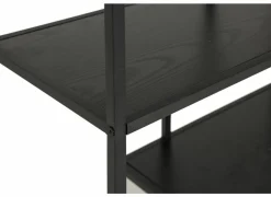 Opbergrek Tower 77x35x185cm - melamine & metaal - zwart