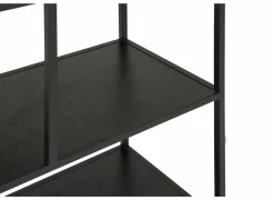 Opbergrek Tower 77x35x185cm - melamine & metaal - zwart