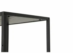 Opbergrek Tower 77x35x185cm - melamine & metaal - zwart