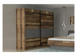 Schuifdeurkast Clif 270cm - decor - old wood & beton