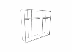 Schuifdeurkast Clif 270cm - decor - old wood & beton