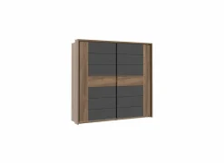 Schuifdeurkast 231cm - decor - mud oak & black oak