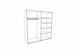 Schuifdeurkast 231cm - decor - mud oak & black oak