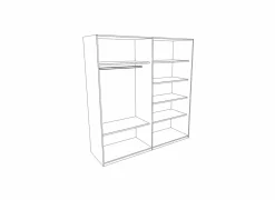 Schuifdeurkast 188cm - decor - Franse eik