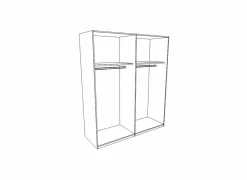 Schuifdeurkast Dederik 170cm - decor - oldwood vintage & donkergrijs