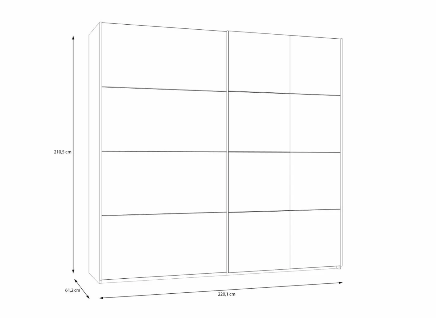 Schuifdeurkast Ingalill 220cm - decor - zand