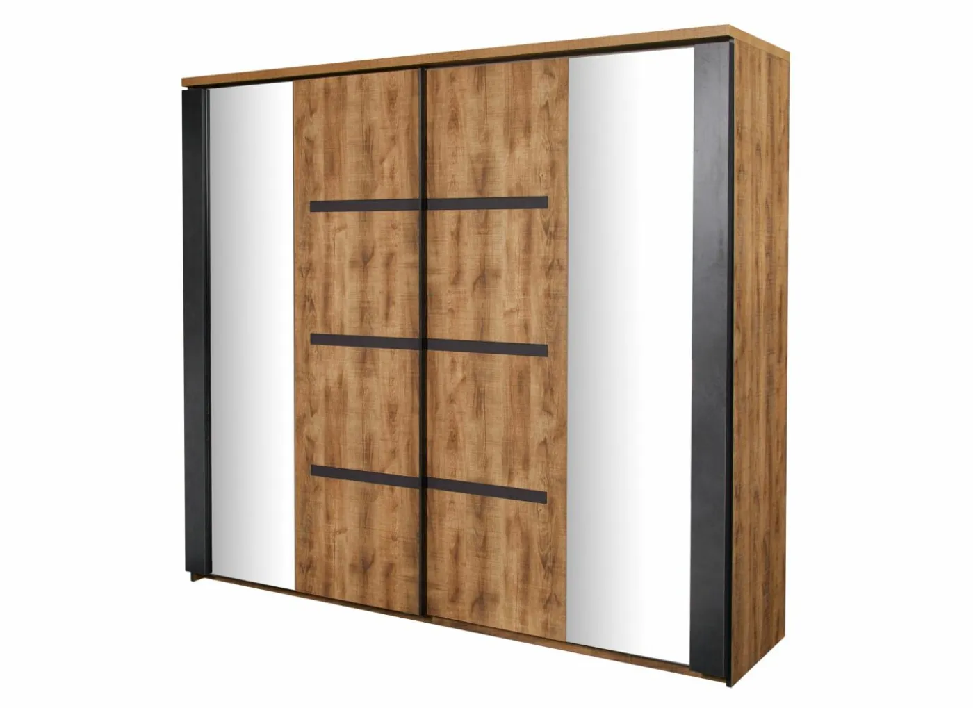 Schuifdeurkast Pauline 217cm - decor - donkerbruin