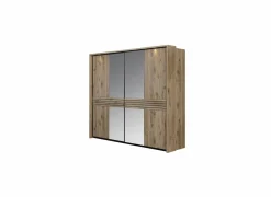 Schuifdeurkast Tanya 251cm - decor - canyon oak & zwart