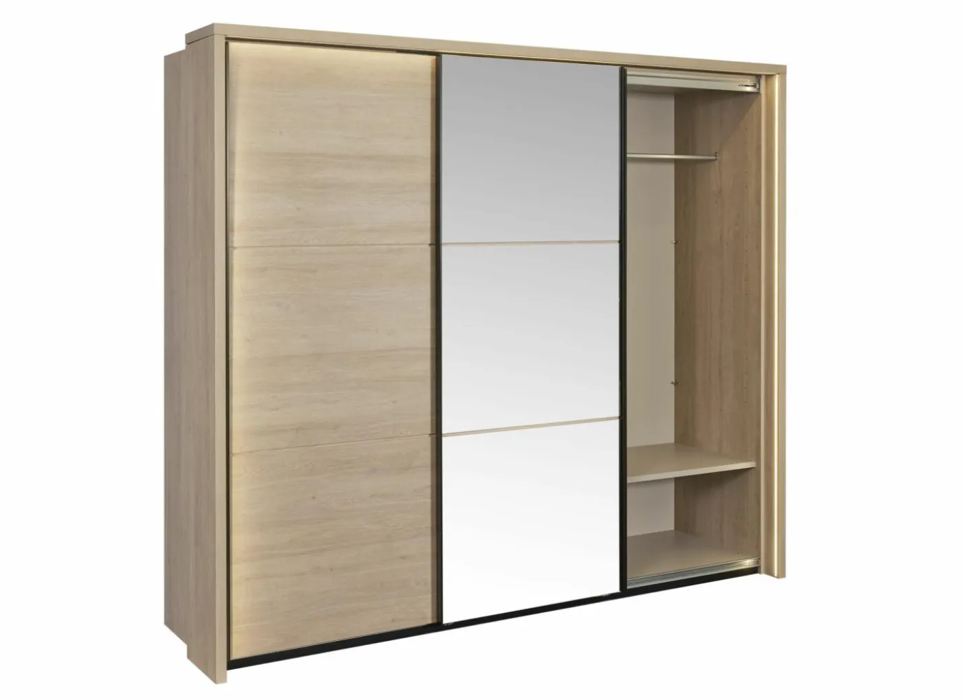 Schuifdeurkast Udine I 253cm - decor - urban oak