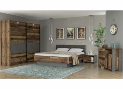 Slaapkamer Clif met bed 180x200cm - kleerkast 270cm - commode 107cm en 2 nachtkastjes