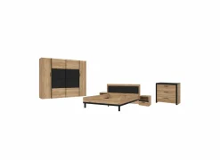 Slaapkamer Dalate met bed 160x200cm - kleerkast 270cm - commode 101cm en 2 nachtkastjes
