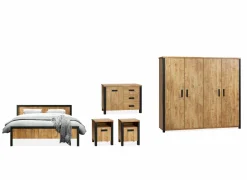 Slaapkamer Fire met bed 160x200cm - kleerkast 252cm - commode 110cm en 2 nachtkastjes