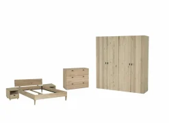Slaapkamer Holmes met bed 160x200cm - kleerkast 200cm - commode 110cm en 2 nachtkastjes