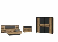 Slaapkamer Jabim met bed 180x200cm - kleerkast 209cm - commode 100cm