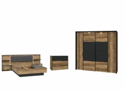 Slaapkamer Jabim met bed 180x200cm - kleerkast 279cm - commode 100cm