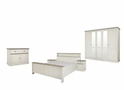 Slaapkamer met bed 160x200cm - kleerkast 259cm - commode 122cm en 2 nachtkastjes