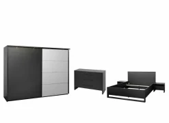 Slaapkamer Rosie met bed 140x200cm - kleerkast 245cm - commode 110cm en 2 nachtkastjes