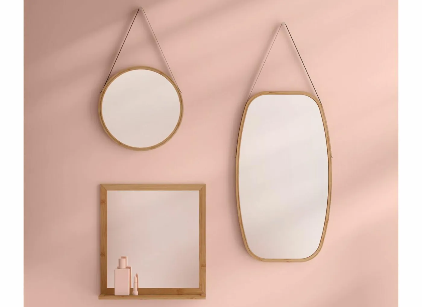 Spiegel 45x77cm - bamboe & glas - naturel