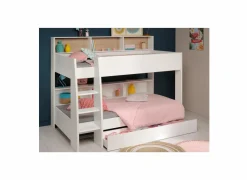 Stapelbed Leo  90x200cm - decor - wit met bodems