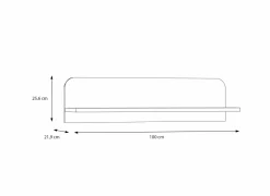 Wandplank Hoa 100x22x26cm - decor - mauvella eik & groen