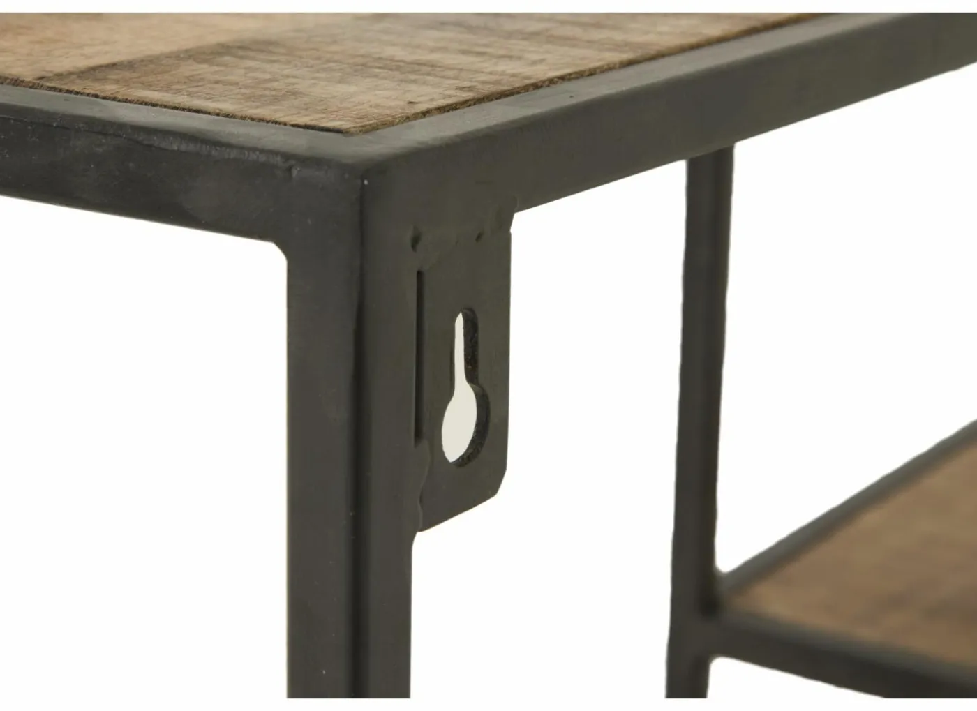 Wandrek Amador 80x20x80cm - mango massief - zwart & bruin