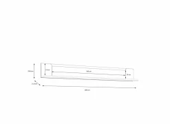 Wandrek Vodol 200x22x26cm - decor - zand & zwart