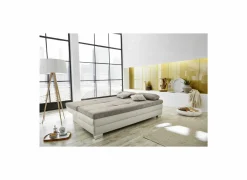 Zetelbed Lincoln 2 persoons - 203x102cm - stof & lederlook - taupe & beige