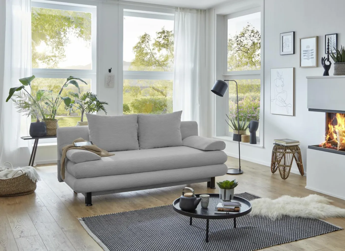 Zetelbed SO240 Bern 2 persoons - stof - grijs