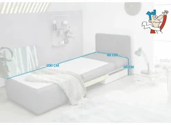 Zetelbed Tunis 1 persoons - 85x82cm - stof - donkergrijs